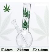 Glasbong 22 cm cannabis listy