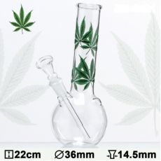 Glasbong 22 cm cannabis listy